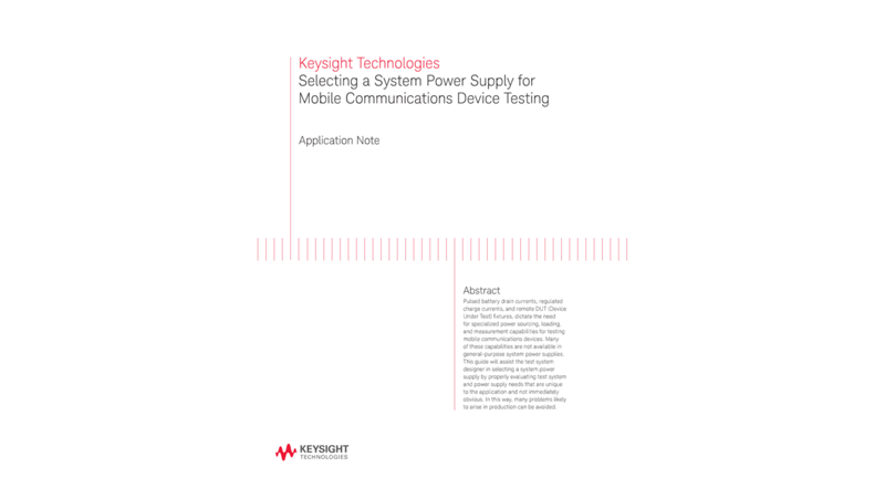 Choosing a System Power Supply for Mobile Device Testing